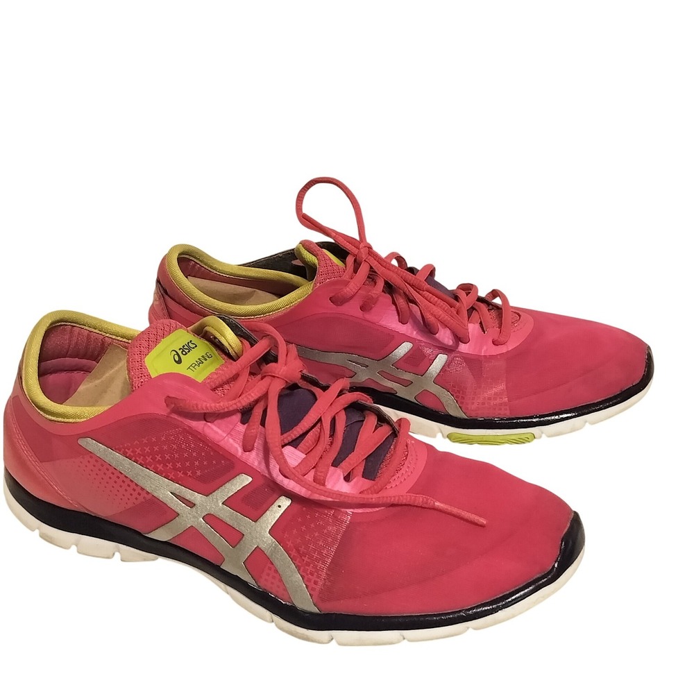 Asics Gel-Fit Nova Womens Training Shoes Pink Lime Green S466N Size 7 Sporty